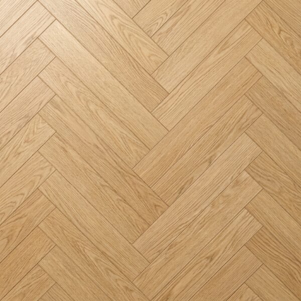 Warm oak LVT herringbone flooring detail in a luxury Dubai villa — Floor Woods
