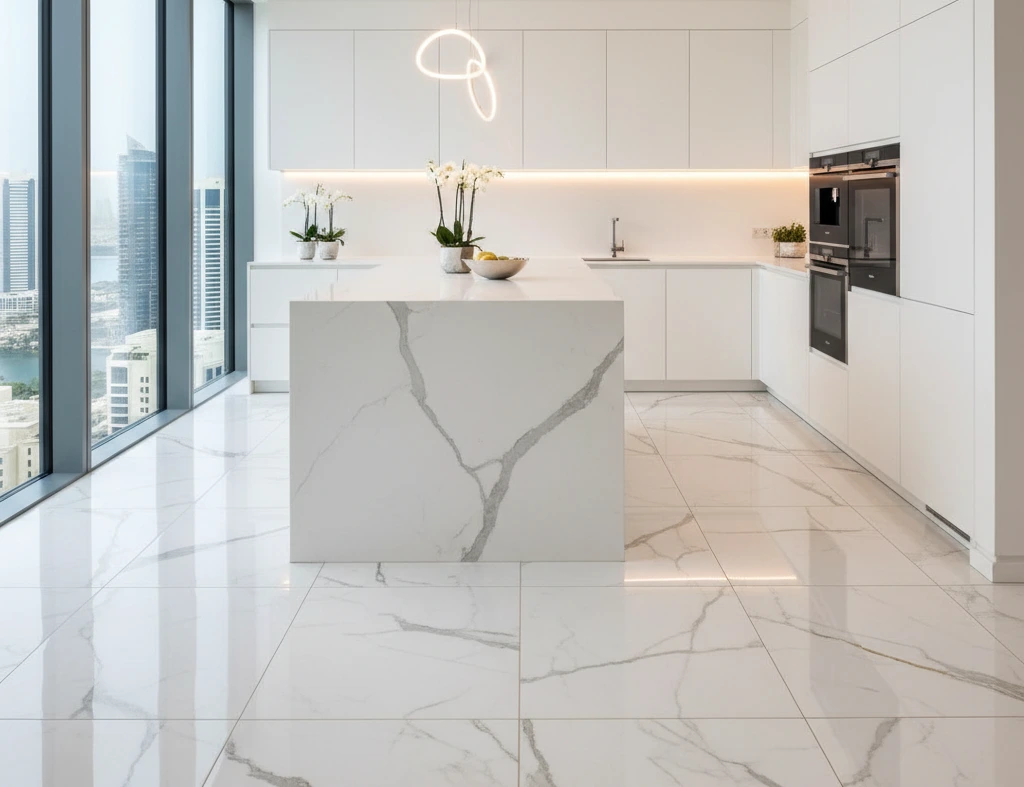 Kitchen flooring Dubai waterproof SPC