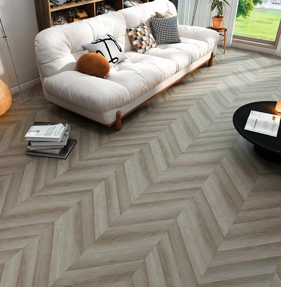 F28690 Cappuccino — Richmond SPC Chevron Flooring